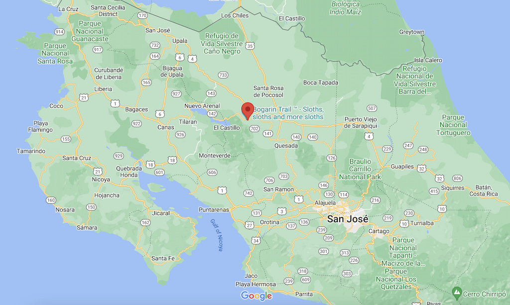 Digital Map of La Fortuna Costa Rica