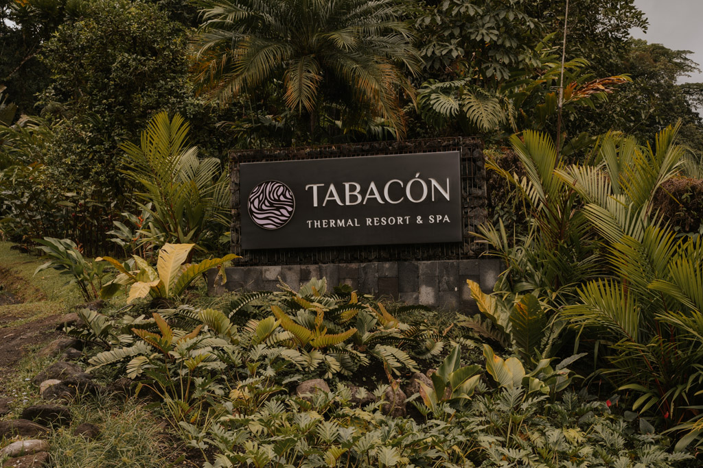 sign for tabacon hot springs in costa rica